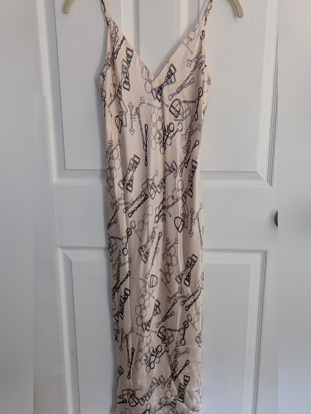 NWT L'AGENCE Pearl Multi Horse Bit Chain Print Jodie Dress | Slip Dress | Size 4 - Picture 2 of 10